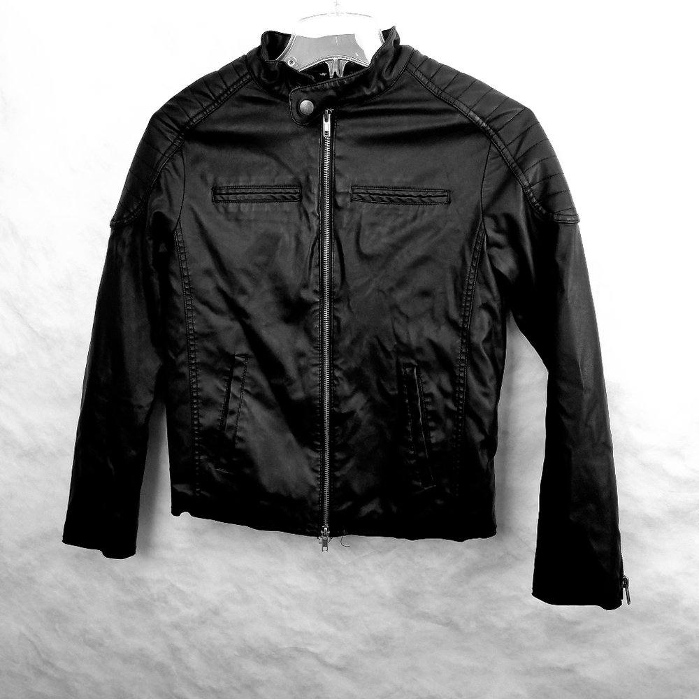 Mossimo Size Large black patent leather jacket